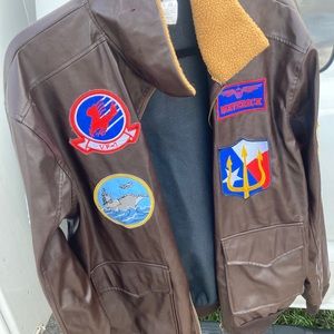 Top Gun Faux Leather Costume Bomber Jacket
